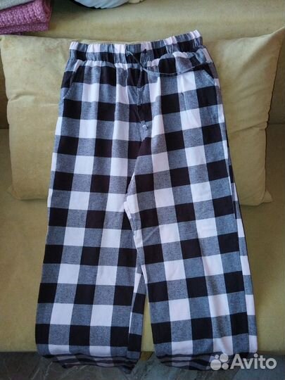 Штаны розовые в клетку м