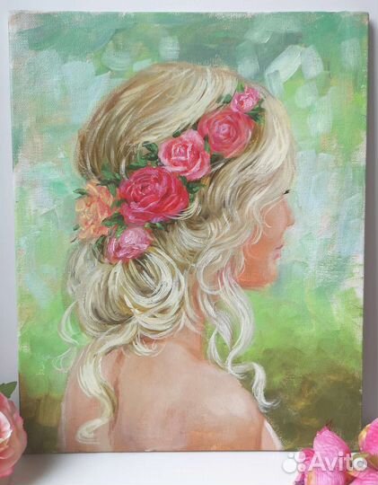 Картина маслом на холсте девушка