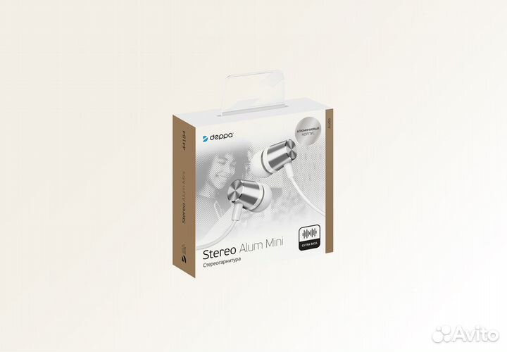 Стереогарнитура Deppa Stereo Alum Mini (Серебряный