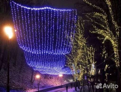 Гирлянда штора уличная