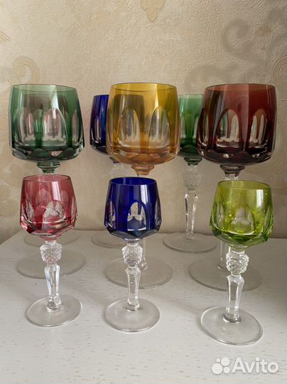 Фужеры и рюмки из цветного хрусталя