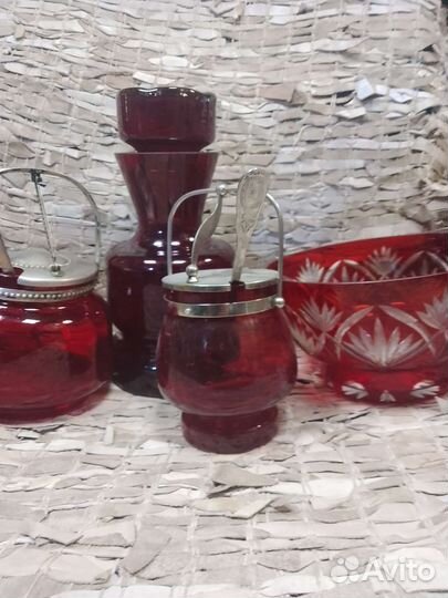 Рубиновое стекло. Советский быт. Винтаж