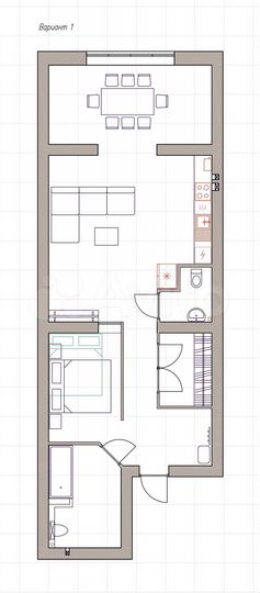 Своб. планировка, 80 м², 3/4 эт.