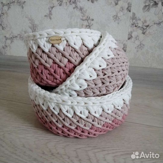Набор корзин из трикотажной пряжи