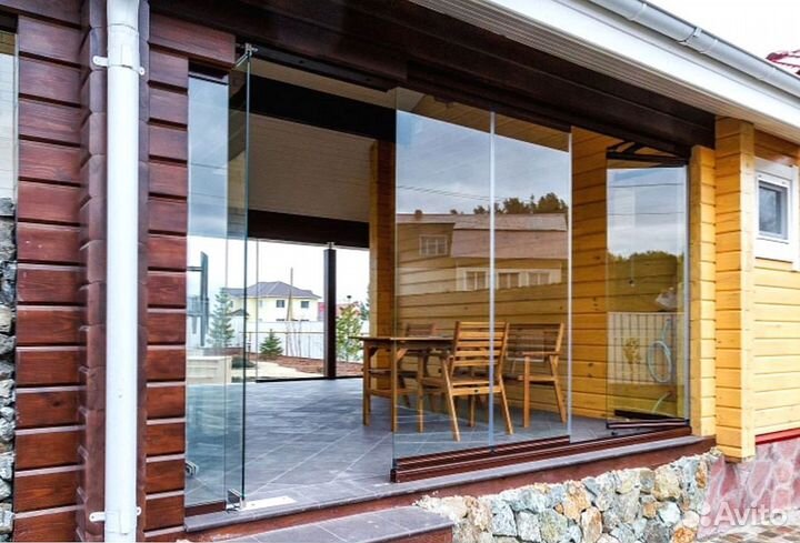 Безрамное остекление панорамное террас