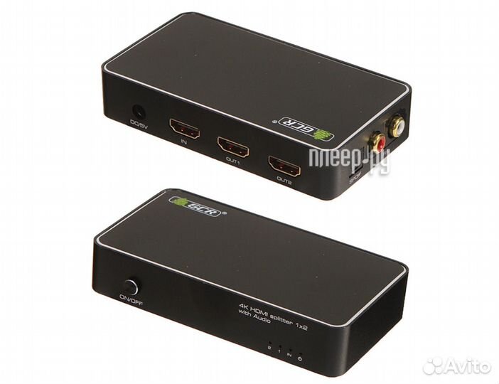 Монитор Сплиттер Greenline Hdmi 4К с Аудио