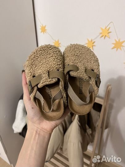 Сабо клоги детские плюшевые