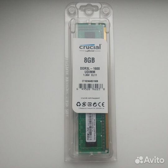 Оперативная память 8 Гб Crucial DDR3L 1600