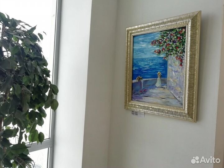 Интерьерная Картина маслом пейзаж мастихином