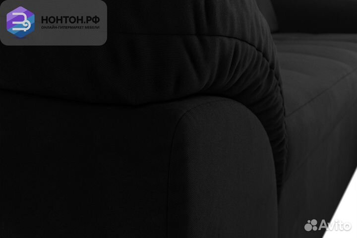 Диван угловой дельфин Мисандра микровельвет черный