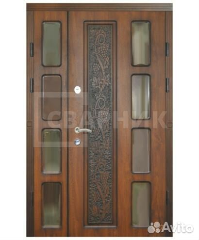 Трехстворчатая входная дверь на заказ. Установка