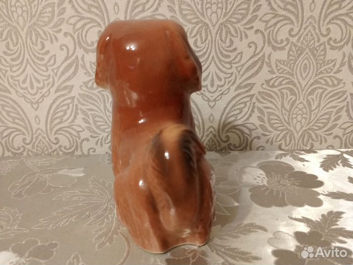 Фарфоровая статуэтка СССР. Собака. Пекинес. лфз