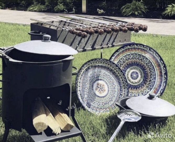 Мангал с печью под казан