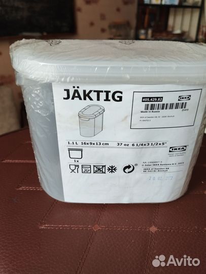 Контейнер для сыпучих продуктов Эктиг икея 1.1 л