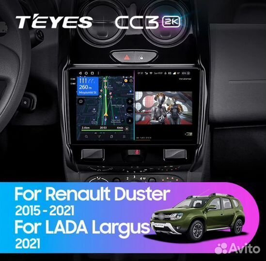Магнитола Teyes CC3 2K 4/32 Renault Duster 15-21
