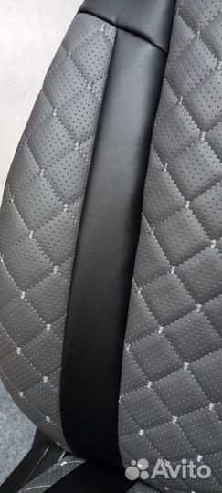 Чехлы на Весту ромб серый полностью