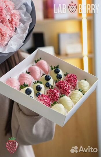 Съедобные букеты, клубника в шоколаде