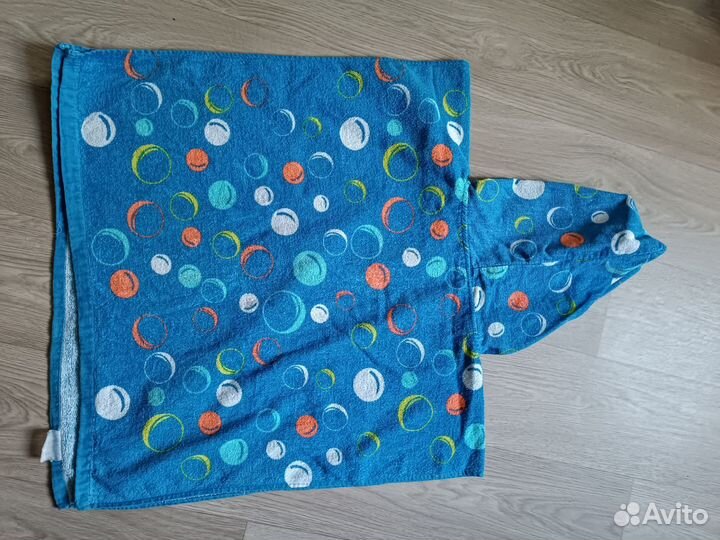 Полотенце пончо с капюшоном уголок детское