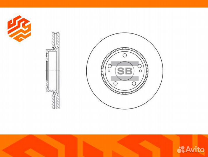 Диск тормозной sangsin brake SD1048 передний
