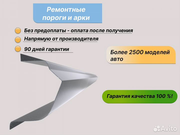 Пороги и арки ремонтные на Chery