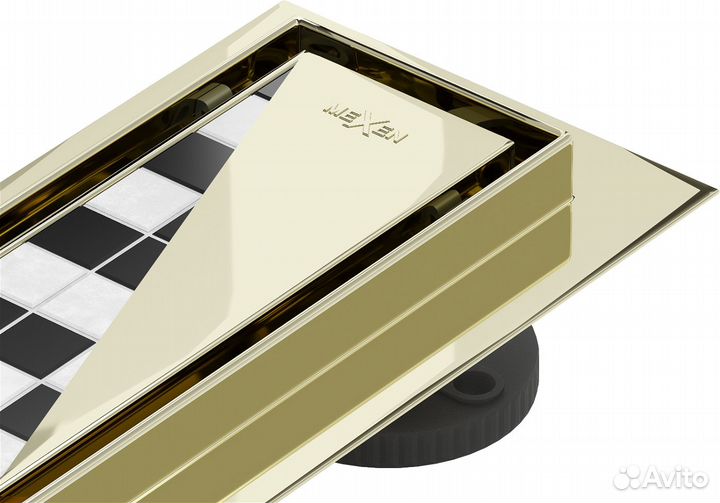 Линейный трап Mexen 120см золото