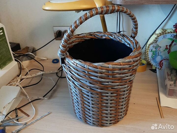 Кашпо для цветов из ротанга 10 литров