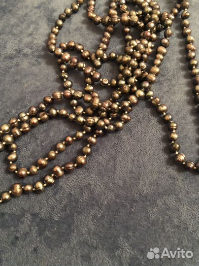 Бусы черный жемчуг