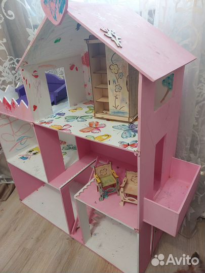 Кукольный домик для барби с мебелью