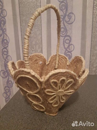 Корзина из джута ручная работа