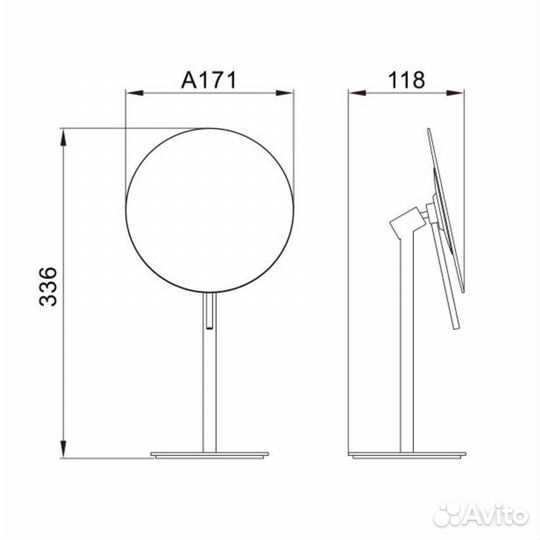 Зеркало настольное с увеличением 5х java S-M111 х