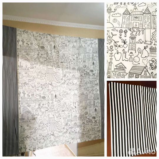 Комплект шторы Икеа 260х240 см и 3 наволочки