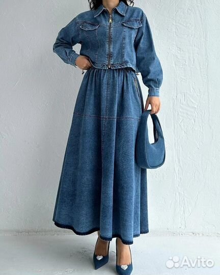 Джинсовый костюм женский