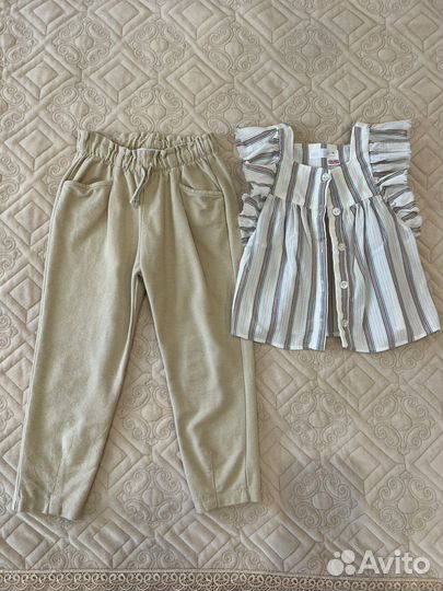 Брюки Zara 110 блузка Zara 98