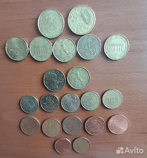 Монеты евроценты одним лотом