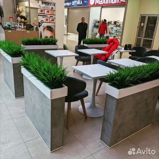 Искусственная трава в блоках, озеленение