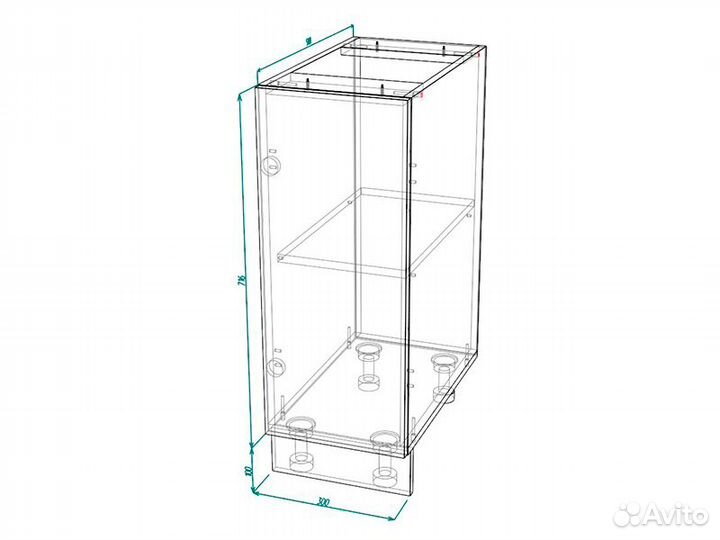 Кухня Бруклин тумба шн 300 фасад шн 300 бетон чер