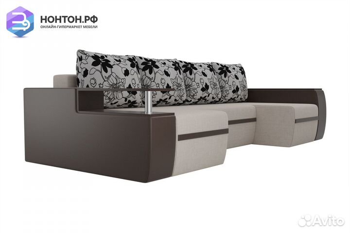 Диван п-образный еврокнижка Ричмонд бежевый / кори