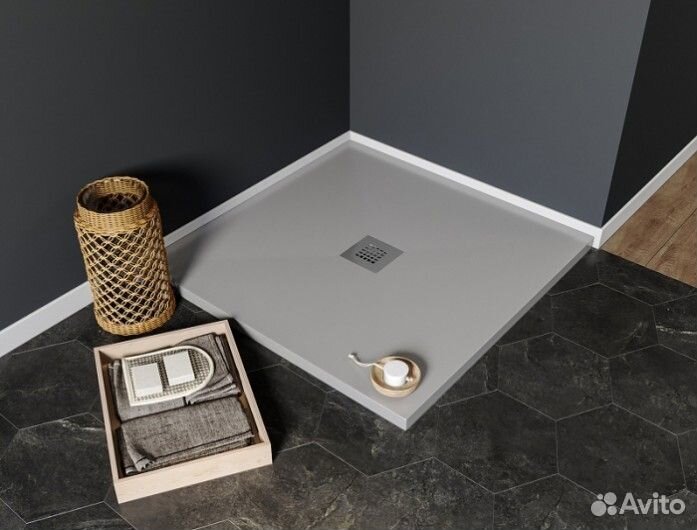 Душевой поддон Aquanet Pleasure 90x90 серый