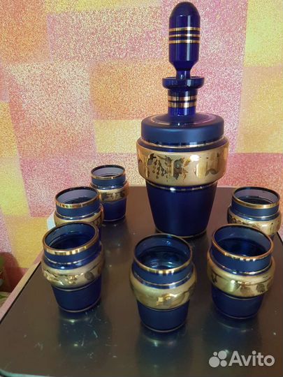 Графин с 6 стопками, Богемия