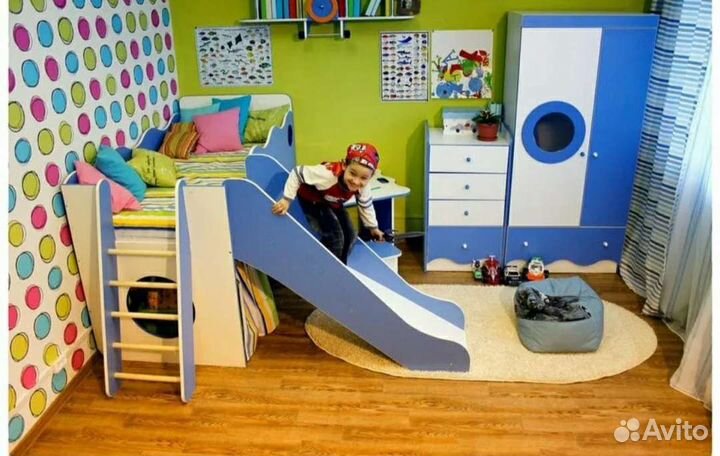 Кровать чердак Морячок комплект мебели