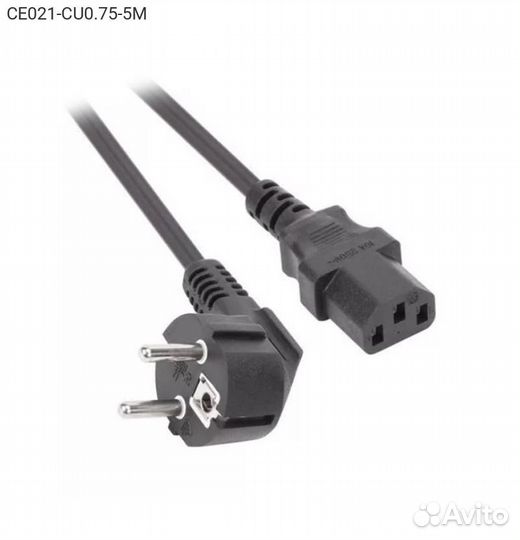 Кабель питания vcom IEC-320 C13 - Schuko CEE 7 7A