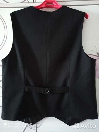 Новое брюки+жилет черный рост 152-158