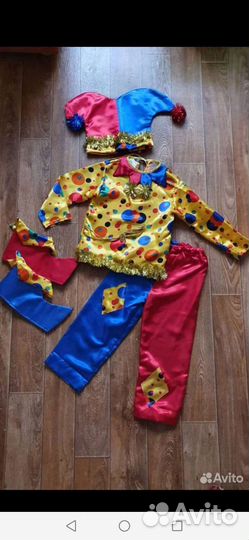 Костюм новогодний скоморох петрушка