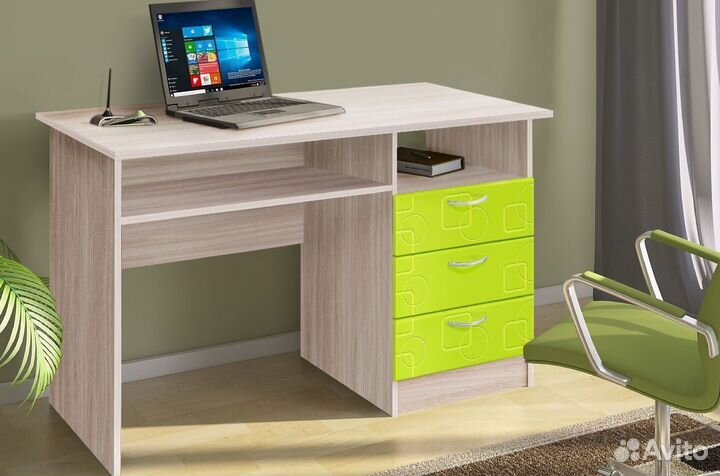 Стол компьютерный с ящиками и полками