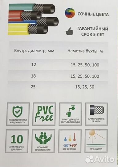 Шланг тэп Премиум 3-х сл.морозостойкий d18мм L25м