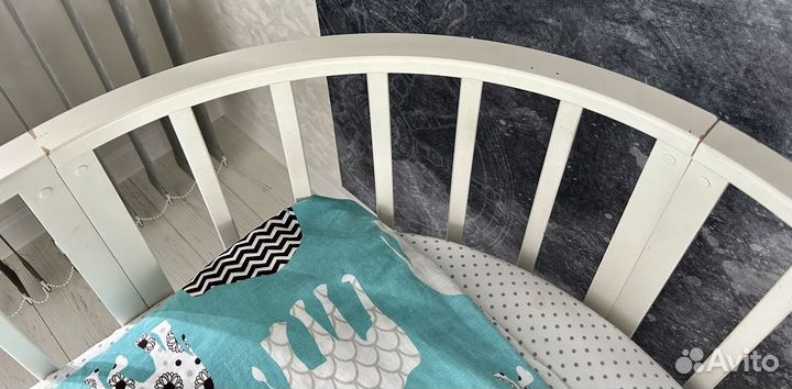 Детская кроватка трансформер круглая 9 в 1