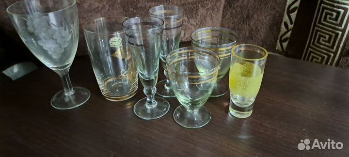 Фужер Богемия, виноград, стопки СССР 50-60 г