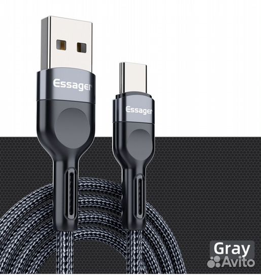 Кабель Essager USB - micro USB черный 0.25 м
