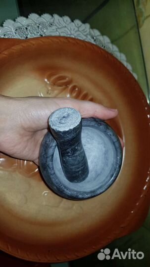 Ступка с пестиком мраморная