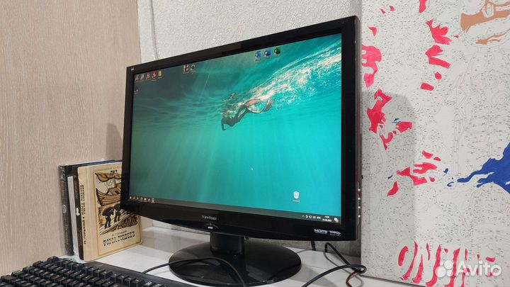 Монитор 24 дюйма View Sonic с динамиками
